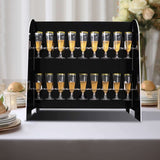 25" Glossy Black 18 Champagne Glass Display Stand, 2-Tier Table Top Cocktail Rack