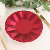 7inch Geometric Burgundy Dessert Appetizer Paper Plates, Disposable Salad Party Plates - 400 GSM