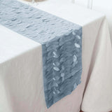 12x108inch Dusty Blue 3D Leaf Petal Taffeta Fabric Table Runner