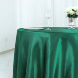 108" Hunter Emerald Green Satin Round Tablecloth