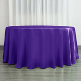 120 inch Purple Satin Round Tablecloth