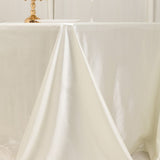 90"x132" Shimmer Pearl White Scuba Rectangle Tablecloth, Wrinkle Free Seamless Premium