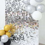 10sq.ft Shiny Silver Square Sequin Shimmer Wall Party Photo Backdrop