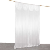 10ftx10ft White Double Drape Pleated Satin Event Curtain Drapes, Glossy Photo Backdrop Event Panel