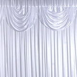 20ftx10ft Classic White Satin Double Drape Formal Event Curtain Panel