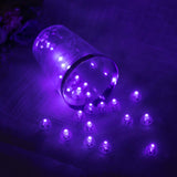 50 Pack Purple Round Mini LED Balls, Waterproof Battery Operated Balloon Lights