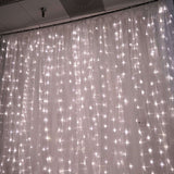 20ftx10ft White Sheer Organza w/Warm LED Lights Decorative Curtain Panel