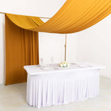 Gold 4-Way Stretch Spandex Photography Backdrop Curtain with Rod Pockets, Drapery Panel - 5ftx18ft