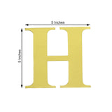 4 Pack - 5" Metallic Gold Alphabet Stickers Banner, Customizable Stick on Gold Letters - H