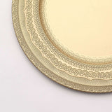 6 Pack | 13inch Gold Rustic Lace Embossed Acrylic Plastic Charger Plates