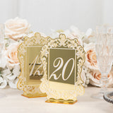 Gold Mirror Arch Acrylic Table Numbers (11-20) - 6"x7" Wedding Reception Signs