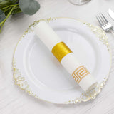 50 Pack Gold Glitter Paper Napkin Holders, 1.5inch Disposable Napkin Rings