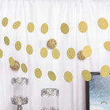 3 Pack | 7.5ft Gold Circle Dot Party Paper Garland Banner, Hanging Backdrop Streamer