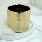 2 Pack | 5inch Gold Textured Round Ceramic Flower Plant Pots