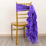 5 Pack Purple Curly Willow Chiffon Satin Chair Sashes