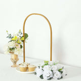 23" Gold Metal Chiara Arch Wedding Cake Display Stand with Rounded Top, Flower Balloon Frame