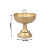 4 Pack Gold Metal Compote Pedestal Bowl Vases in Grecian Urn Style, 9inch Decorative Flower