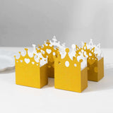 20 Pack Gold Glitter Princess Crown Candy Treat Boxes, Paper Favor Party Decoration - 3.5x2x5inch