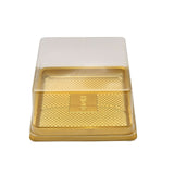 50 Pack | Clear / Gold Square Mini Plastic Cupcake Party Favor Boxes