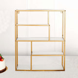 22inch Gold Metal 4-Tier Dessert Cupcake Stand, Wall Hanging Shelf Display Rack