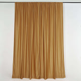 2 Pack Gold Durable Flame Resistant Scuba Polyester Curtain Panel Backdrops