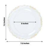 10 Pack | 7inch Gold Vintage Rim Clear Disposable Salad Plates With Embossed Scalloped Edges