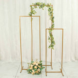 Set of 4 | Gold Metal Frame Wedding Arch, Rectangular Backdrop Stand, Floral Display Frame