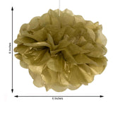 6 Pack 6" Gold Paper Tissue Fluffy Pom Pom Flower Balls