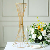 36inch Tall Gold Metal Wire Hourglass Flower Frame Stand