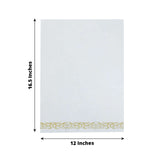 Gold Foil White Airlaid Soft Linen-Feel Paper Dinner Napkins, Disposable Hand Towels - Scroll