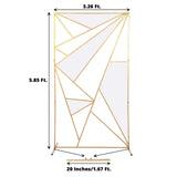 6ft Tall Gold Metal Rectangular Geometric Flower Frame Prop Stand