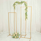 Set of 4 | Gold Metal Frame Wedding Arch, Rectangular Backdrop Stand, Floral Display Frame