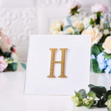 4inch Gold Decorative Rhinestone Alphabet Letter Stickers DIY Crafts - H