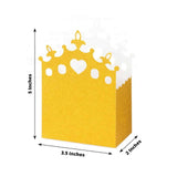 20 Pack Gold Glitter Princess Crown Candy Treat Boxes, Paper Favor Party Decoration - 3.5x2x5inch