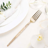 24 Pack | Gold Glittered Disposable Forks, Plastic Silverware, Cutlery\