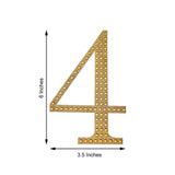 6inch Gold Decorative Rhinestone Number Stickers DIY Crafts - 4