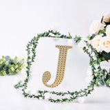 8inch Gold Decorative Rhinestone Alphabet Letter Stickers DIY Crafts - J