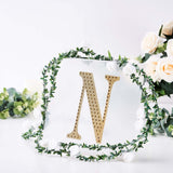 8inch Gold Decorative Rhinestone Alphabet Letter Stickers DIY Crafts - N