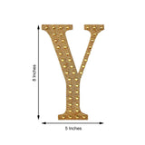 8inch Gold Decorative Rhinestone Alphabet Letter Stickers DIY Crafts - Y