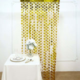 Heart Chain Foil Fringe Curtain Backdrop, Metallic Gold Tinsel Streamer- Door Window Foil Curtain