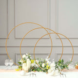 32Inch Gold Round Hoop Wedding Centerpiece, Self Standing Table Floral Wreath Frame