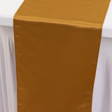 12x108inch Gold Lamour Satin Table Runner#whtbkgd