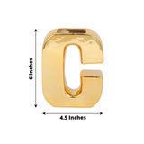 6inch Shiny Gold Plated Ceramic Letter "C" Sculpture Bud Vase, Flower Planter Pot Table Centerpiece