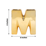 6inch Shiny Gold Plated Ceramic Letter "M" Sculpture Bud Vase, Flower Planter Pot Table Centerpiece