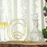 8" Tall | Gold Wedding Centerpiece | Freestanding 3D Decorative Wire Letter | Q