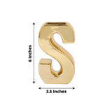 6inch Shiny Gold Plated Ceramic Letter "S" Sculpture Bud Vase, Flower Planter Pot Table Centerpiece