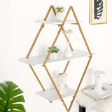 31inch Geometric Diamond Shaped 3-Tier Gold Metal Dessert Cupcake Stand Rack