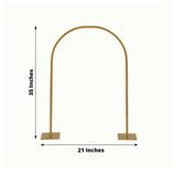 35" Gold Metal Chiara Arch Wedding Cake Display Stand with Rounded Top, Flower Balloon Frame