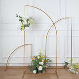 6ft Gold Metal Knife Top Floral Frame Wedding Arbor Stand, Chiara Backdrop Display Arch