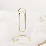 5 Pack | Gold Metal 5 Paperclip Card Holder Stands, Table Number Stands, Wedding Table Menu Clips